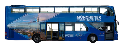 Münchener Stadtrundfahrten Bus blau freigestellt 2